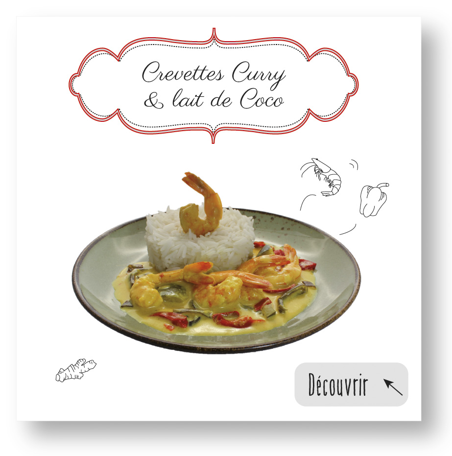 Picto recette crevette curry